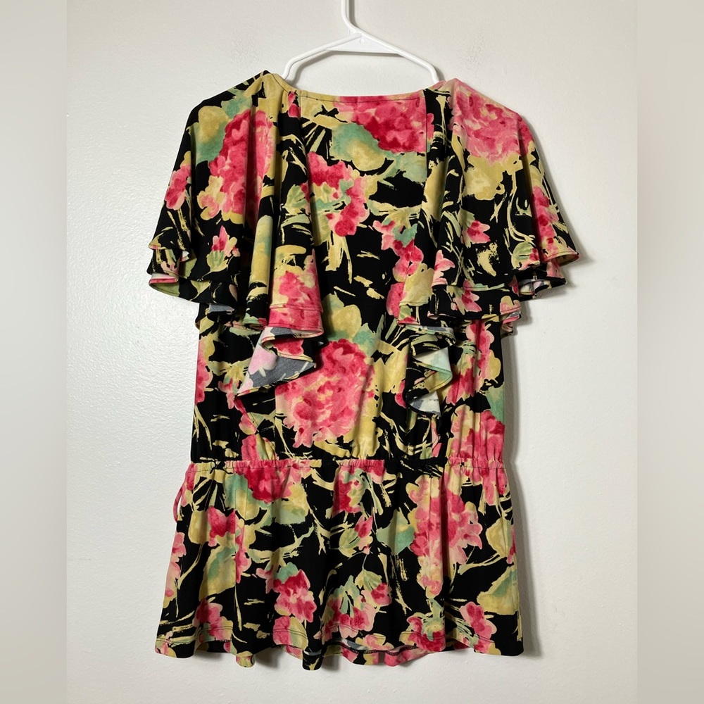 lauren ralph lauren Blouse Black Lable Sz Large Floral Boho Cottagecore NEW!!! - Picture 5 of 8